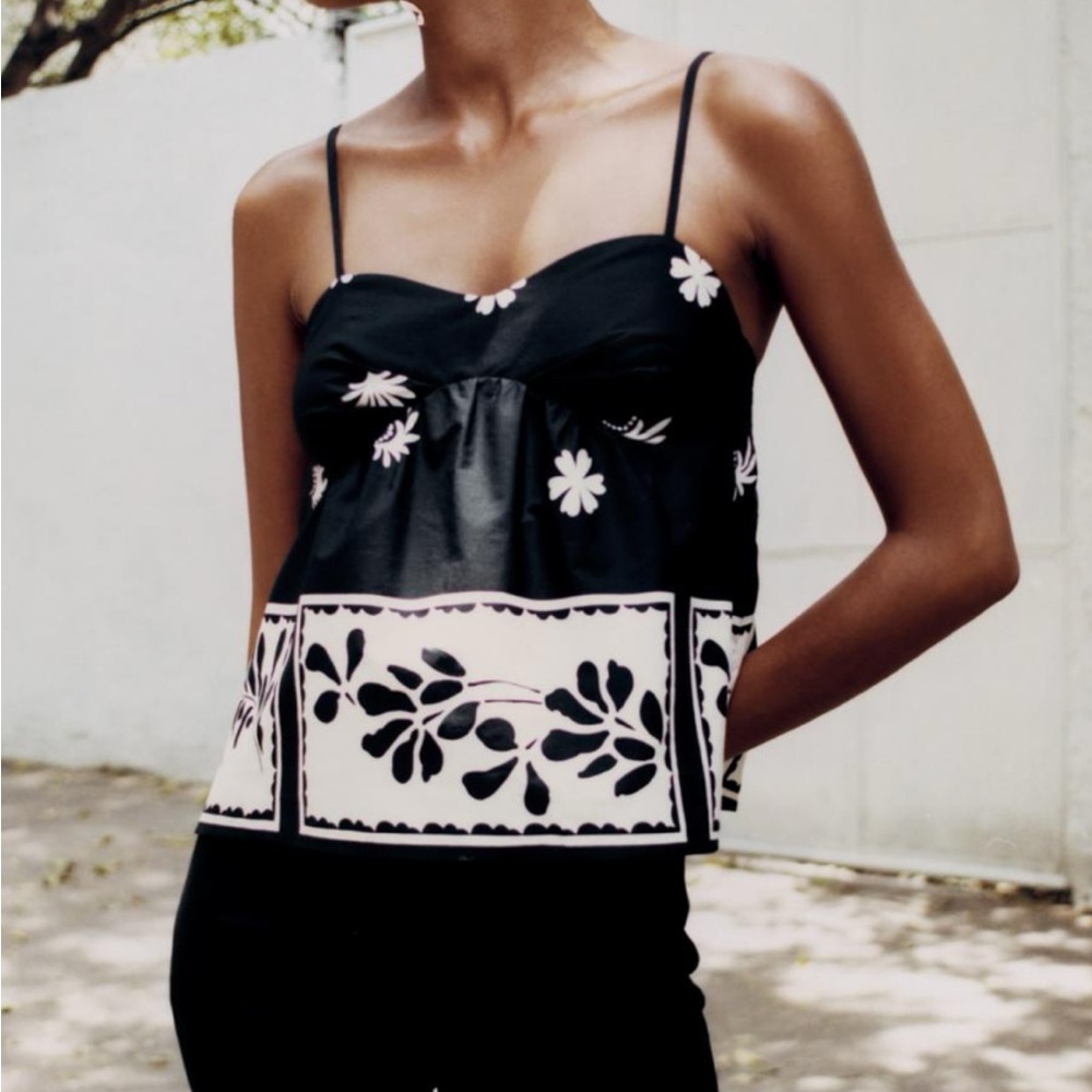 Zara strappy print top